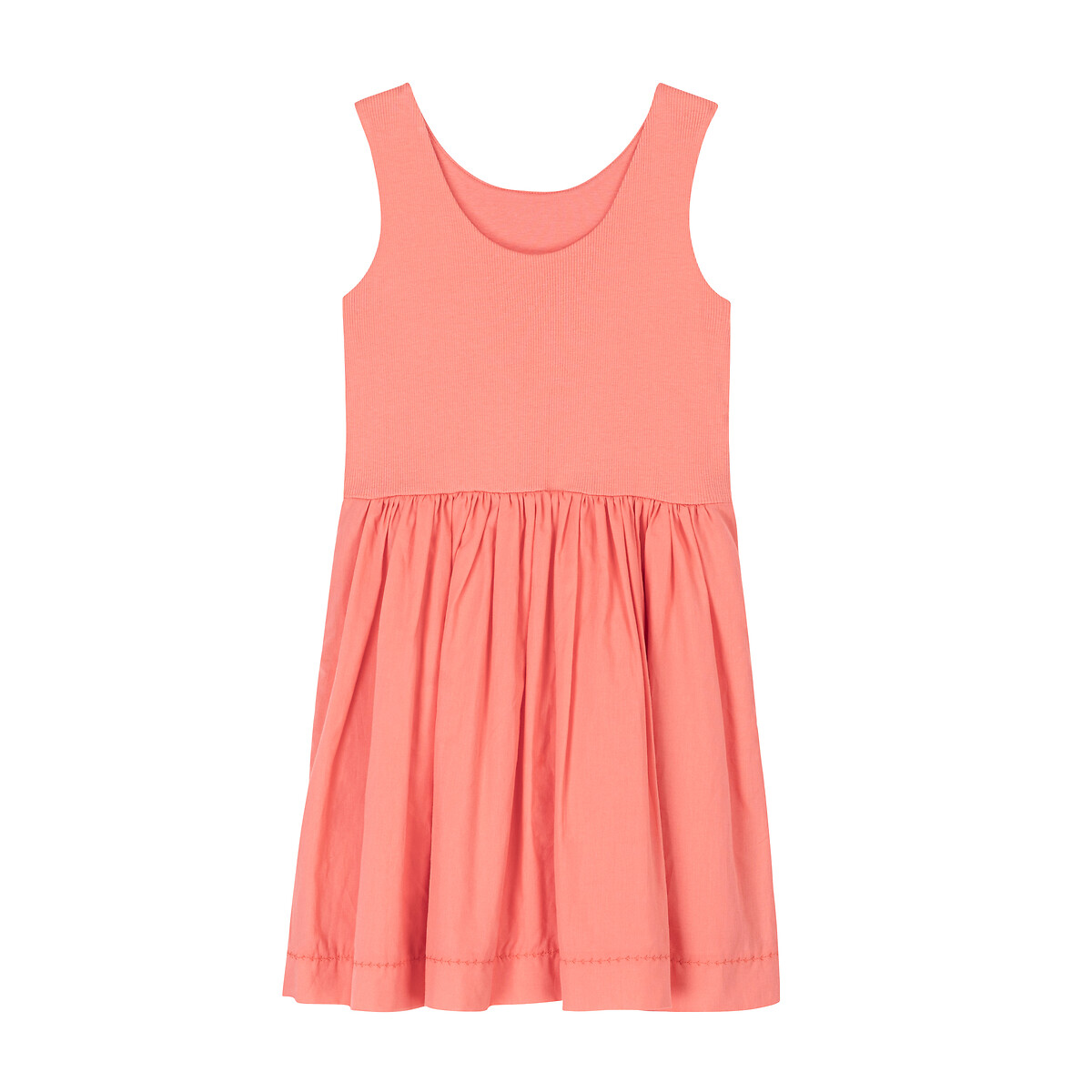 Robe sans manches en lyocell et coton orange, PETIT BATEAU