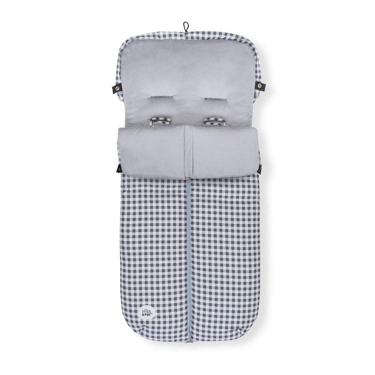 Chancelière universelle - polaire coralline - Vichy - gris multicolore, INTERBABY