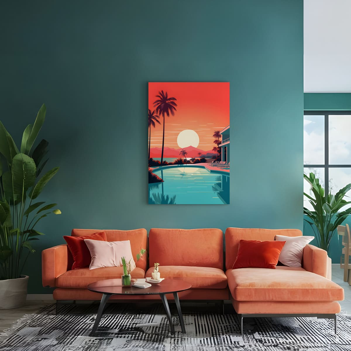 Tableau Mural Coucher De Soleil Tropical ARCHITECTURE tableau en verre synthétique, CEANOTHE