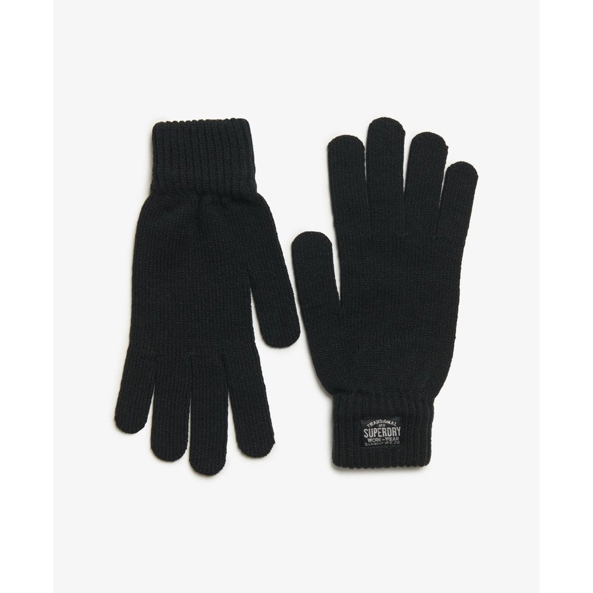 Gants en maille classiques nouveau noir de jais, SUPERDRY