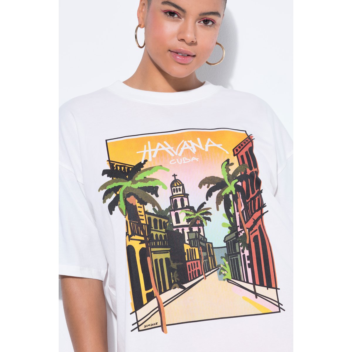 T-shirt oversize, imprimé Havana blanc cassé, STUDIO UNTOLD