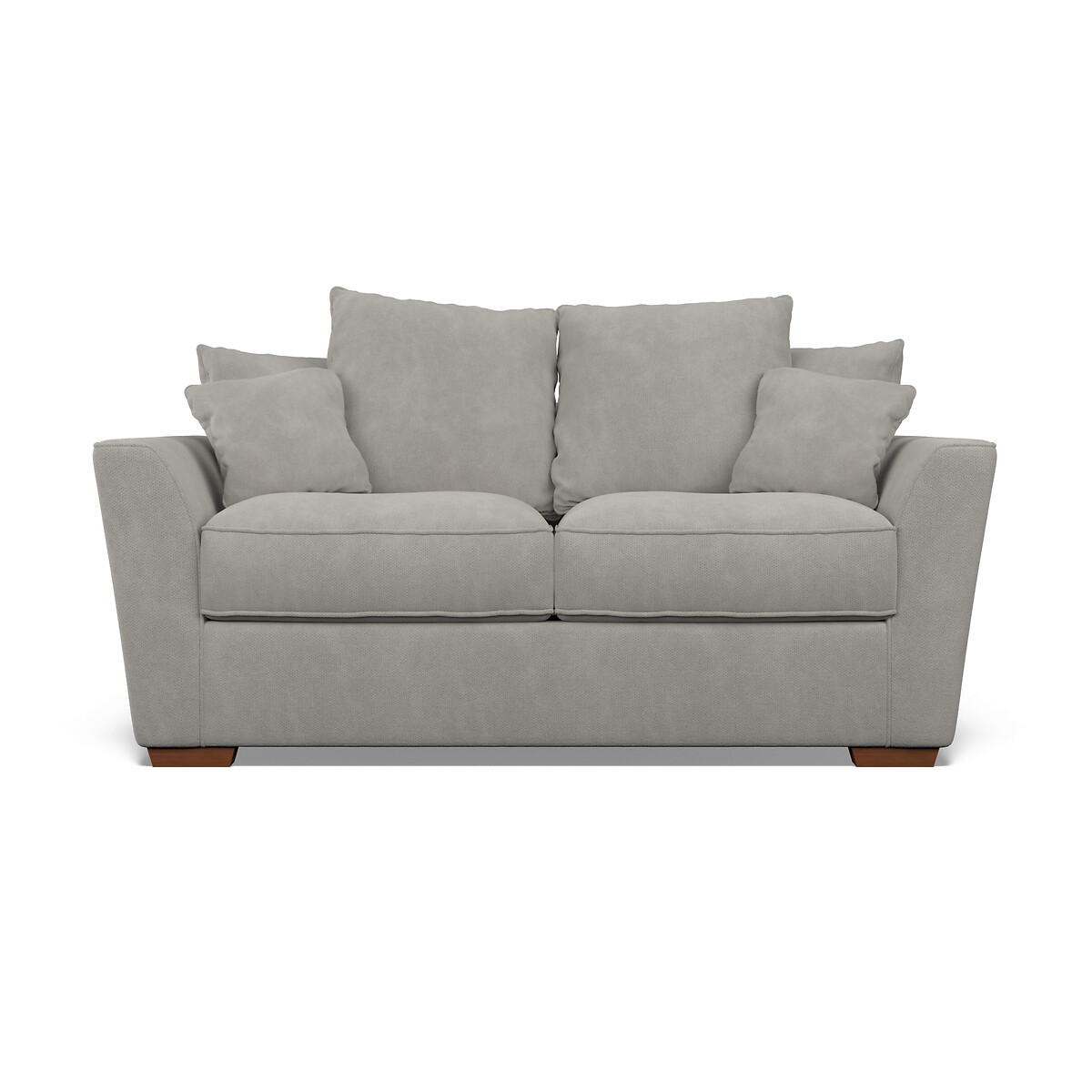 Florence Scatterback Soft Brushed 2 Seater Sofa with Dark Wood Legs silver, ÉDITÉ