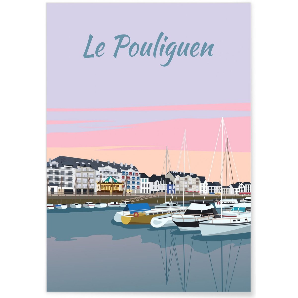 Affiche ville Le Pouliguen blanc, L'AFFICHERIE