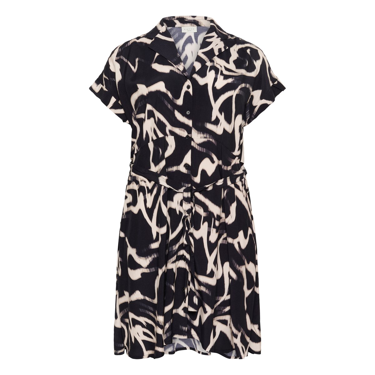 Robe noir black/nature organic lines, KAFFE CURVE