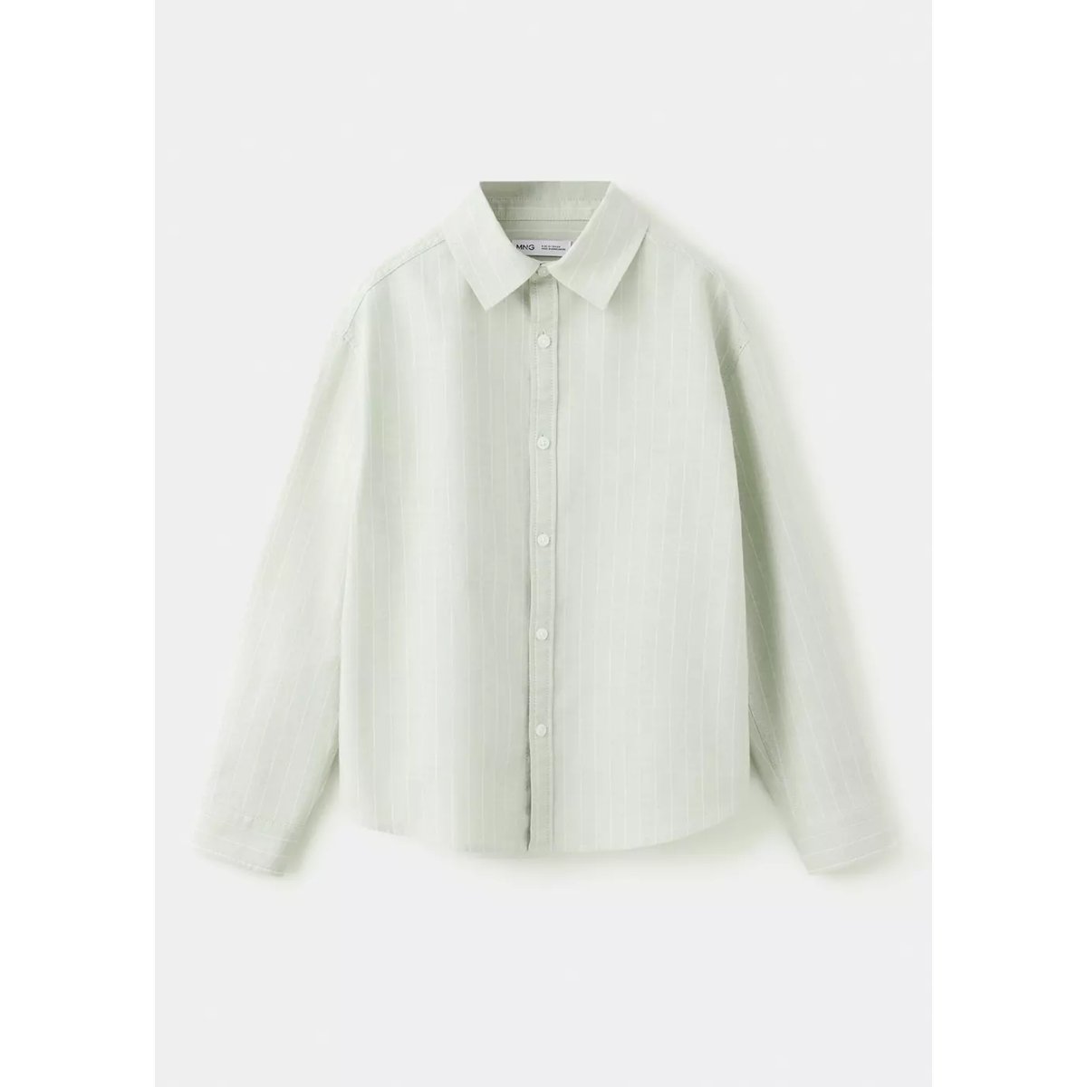 Chemise 100 % coton rayures vert, MANGO KIDS
