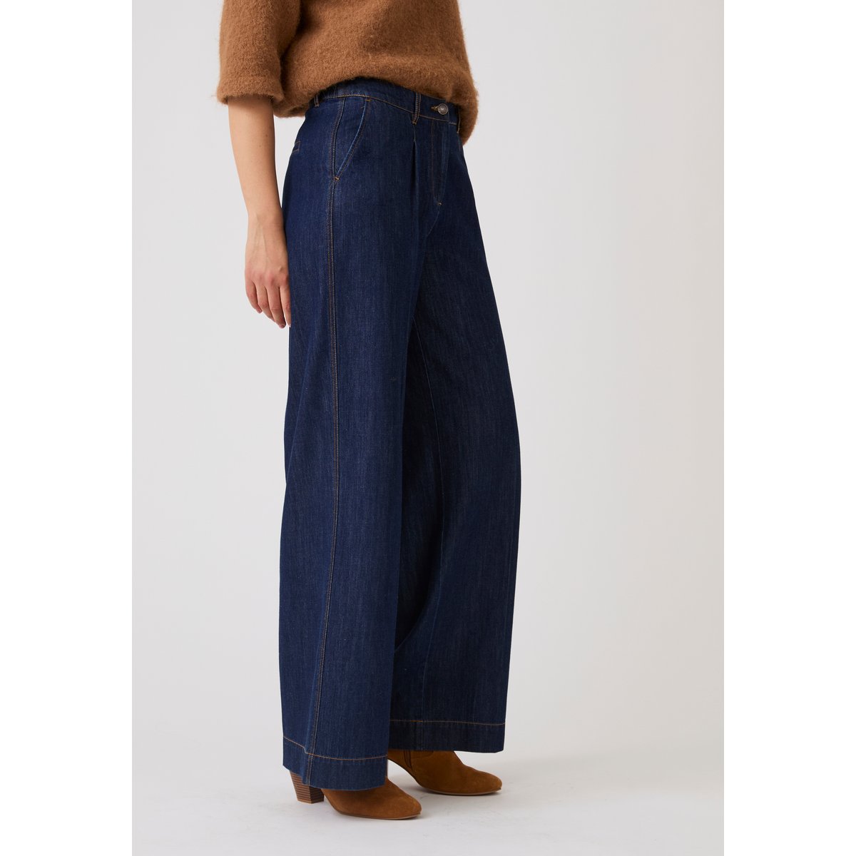 Pantalon denim ample bleu denim foncé, DAMART