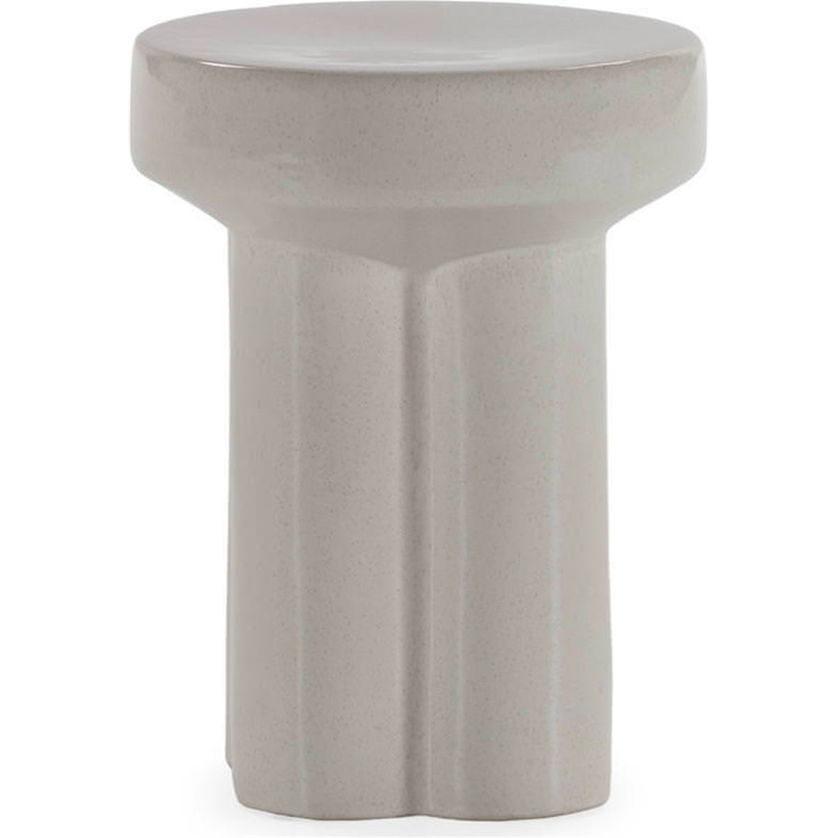 Tabouret céramique cannelé sculptural blanc, RECOLLECTION