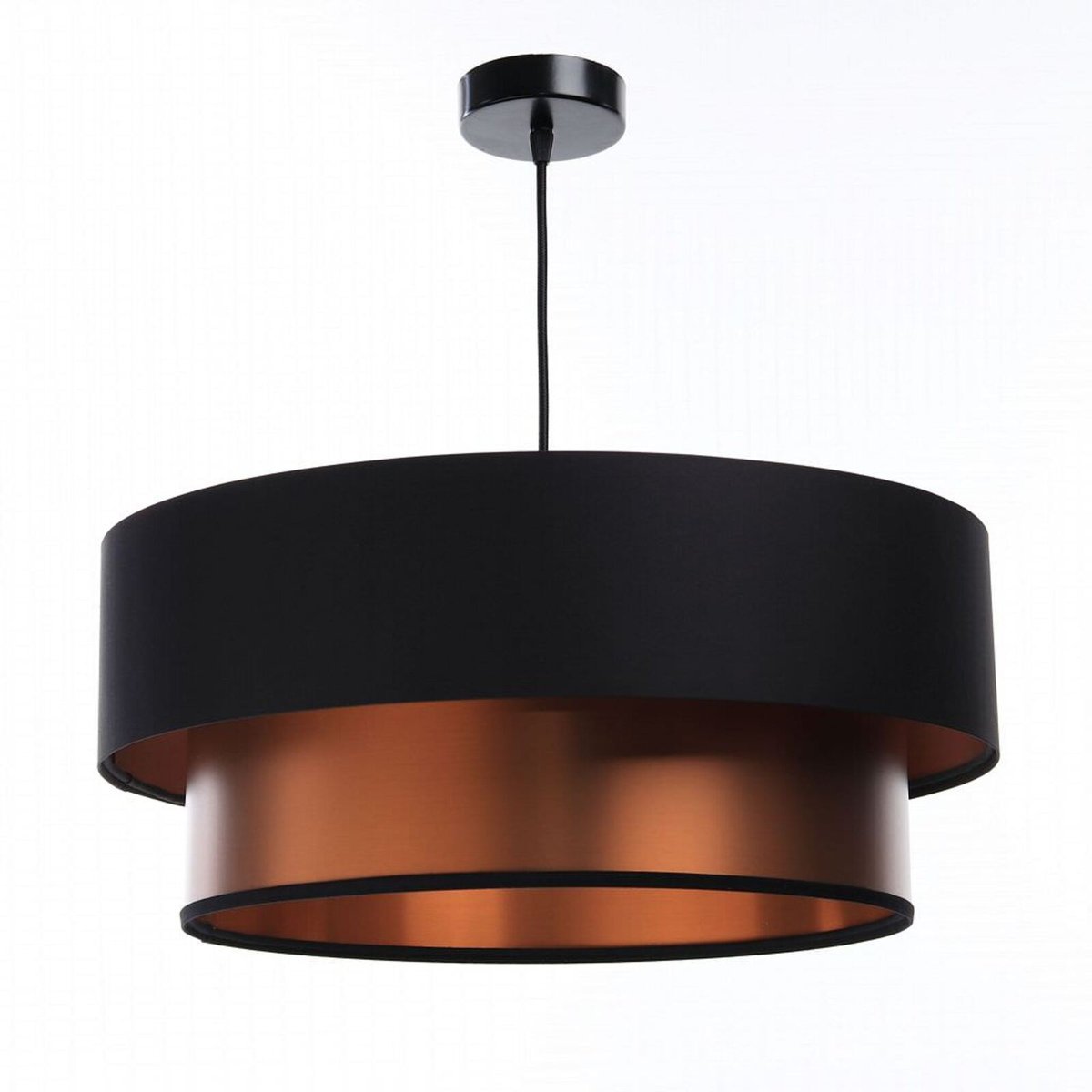 Suspension en tissu, DUO ÉLÉGANT satin noir intérieur cuivré satiné, BPS KONCEPT