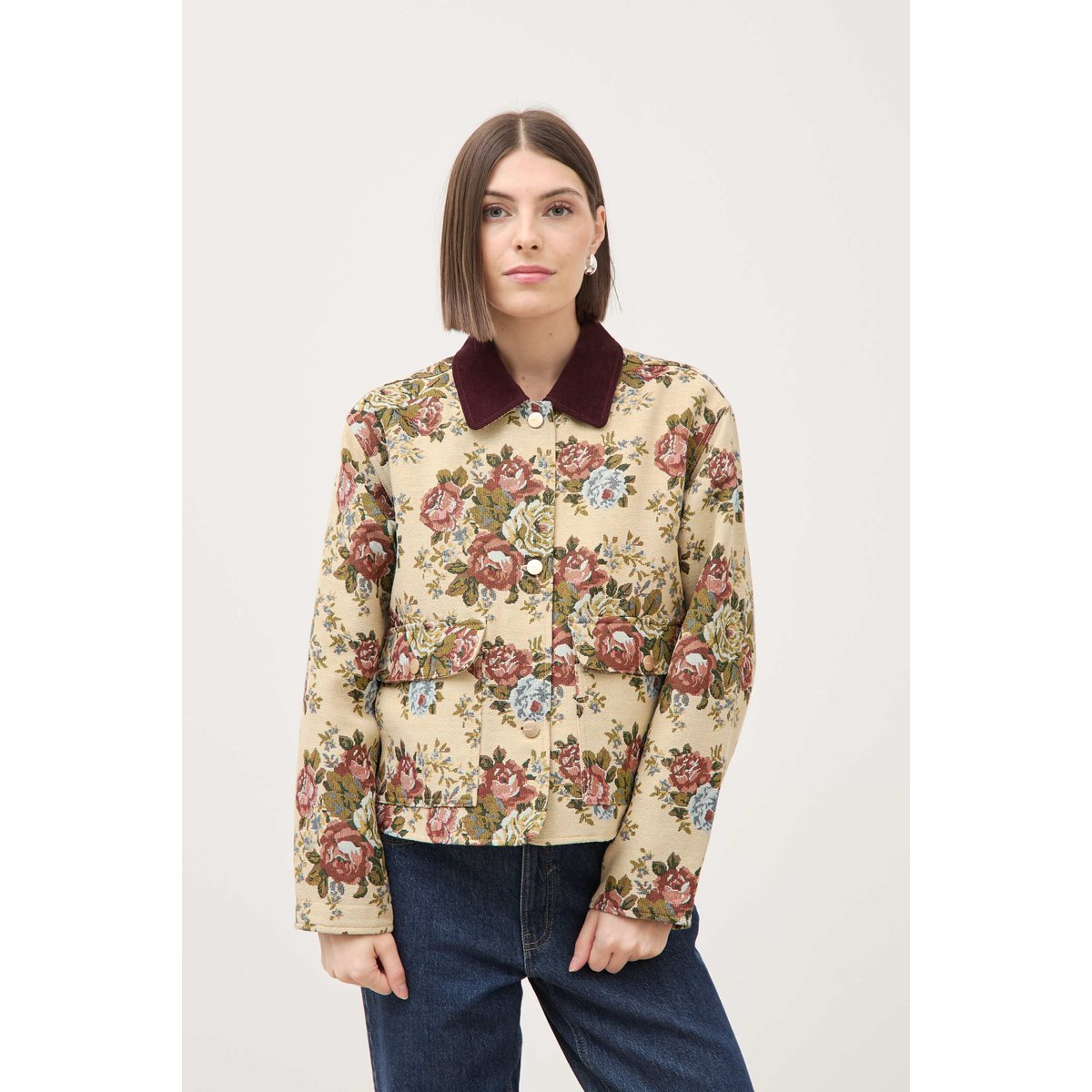 Veste manches longues doublée beige, BONOBO