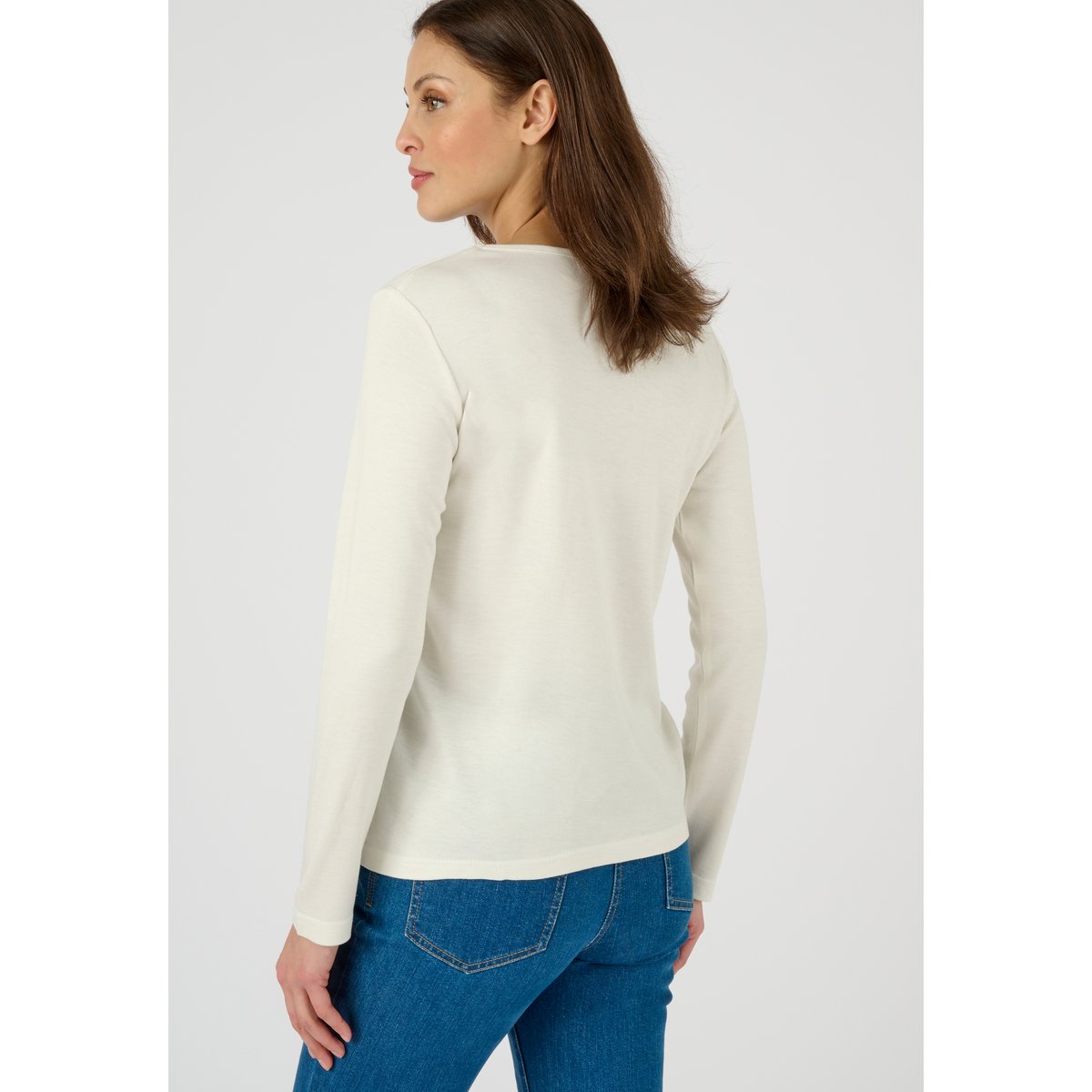 T-shirts col rond - Lot de 2 bleu lot marine + écru, DAMART