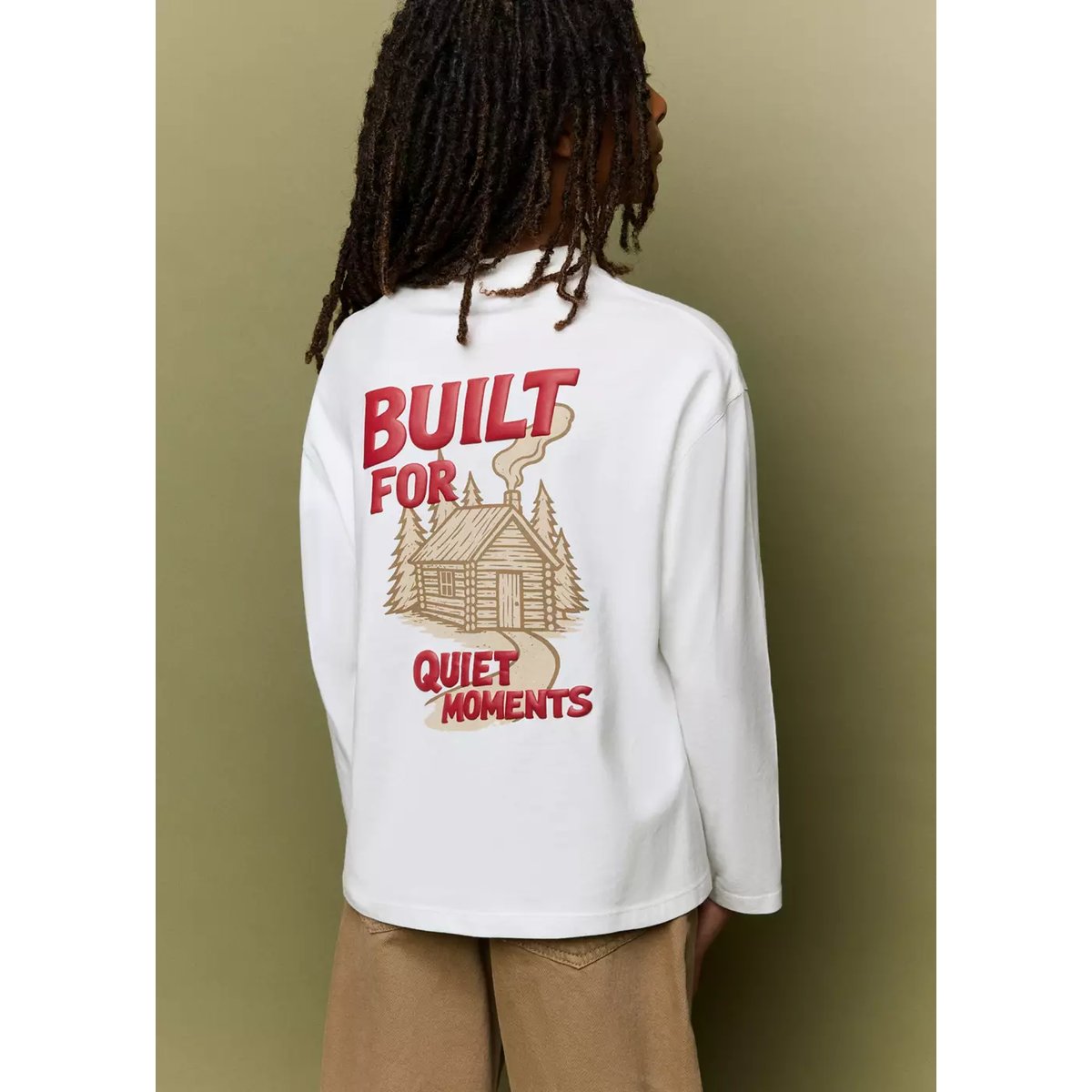 T-shirt oversize imprimé blanc cassé, MANGO KIDS