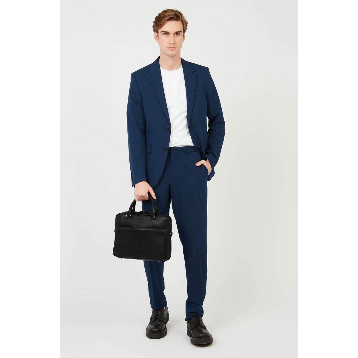 Porte documents SOFT VINTAGE HOMME noir - bleu, LANCASTER