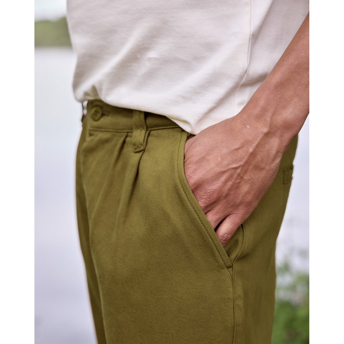 Chino LANDAIS kaki foncé, FAGUO