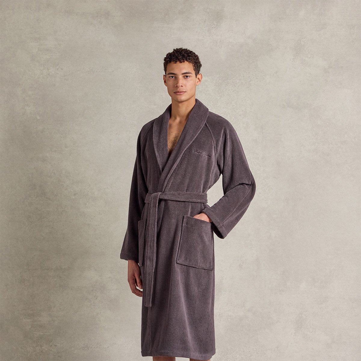 Peignoir de bain en coton, DULANEY graphite, RALPH LAUREN HOME