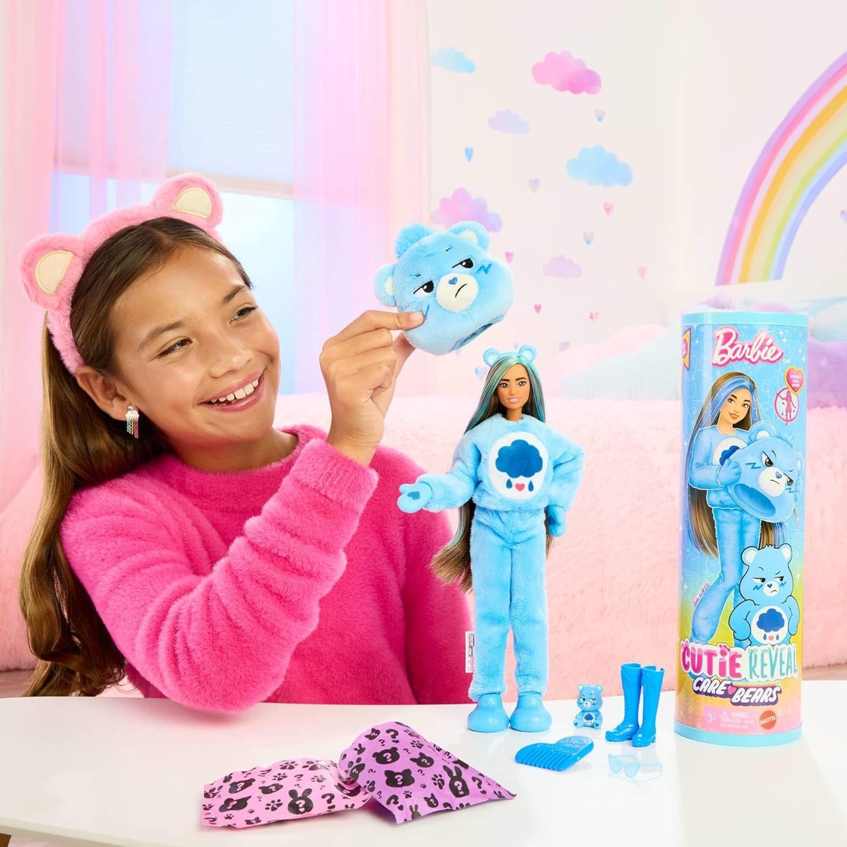 Poupée Cutie Reveal Bisounours bleu, MATTEL