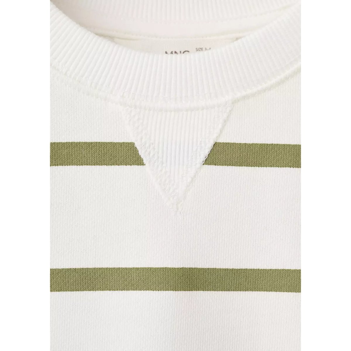 Sweat-shirt coton rayures kaki, MANGO BABY