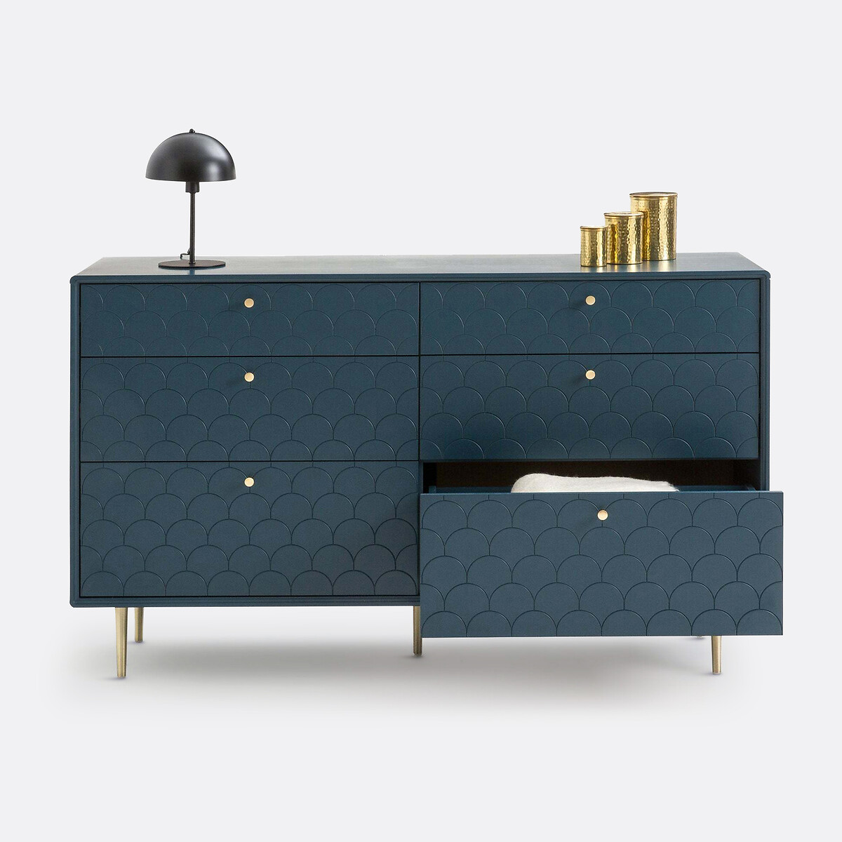 Commode 6 tiroirs, Luxore bleu de prusse, LA REDOUTE INTERIEURS