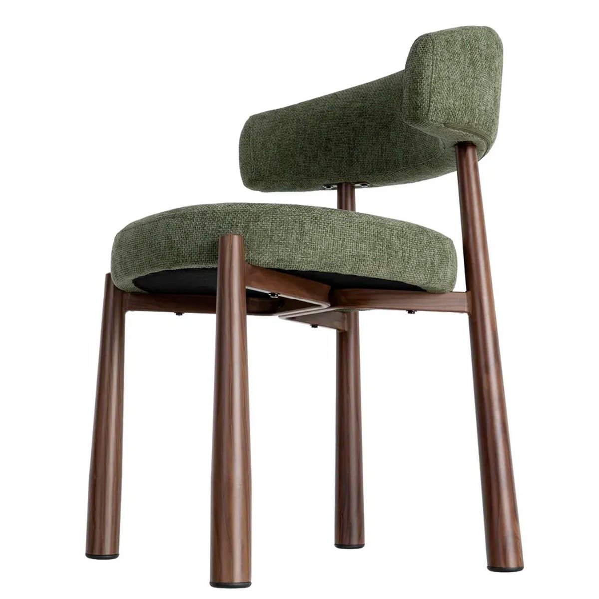 Chaise design tissu vert et métal effet bois 56x54x81cm vert, WADIGA