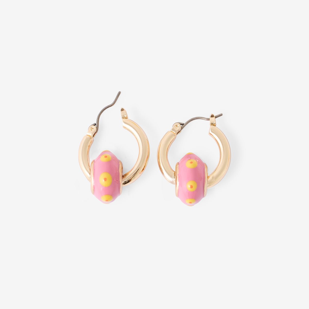 Petites créoles avec perles roses et jaunes rose, BALABOOSTE