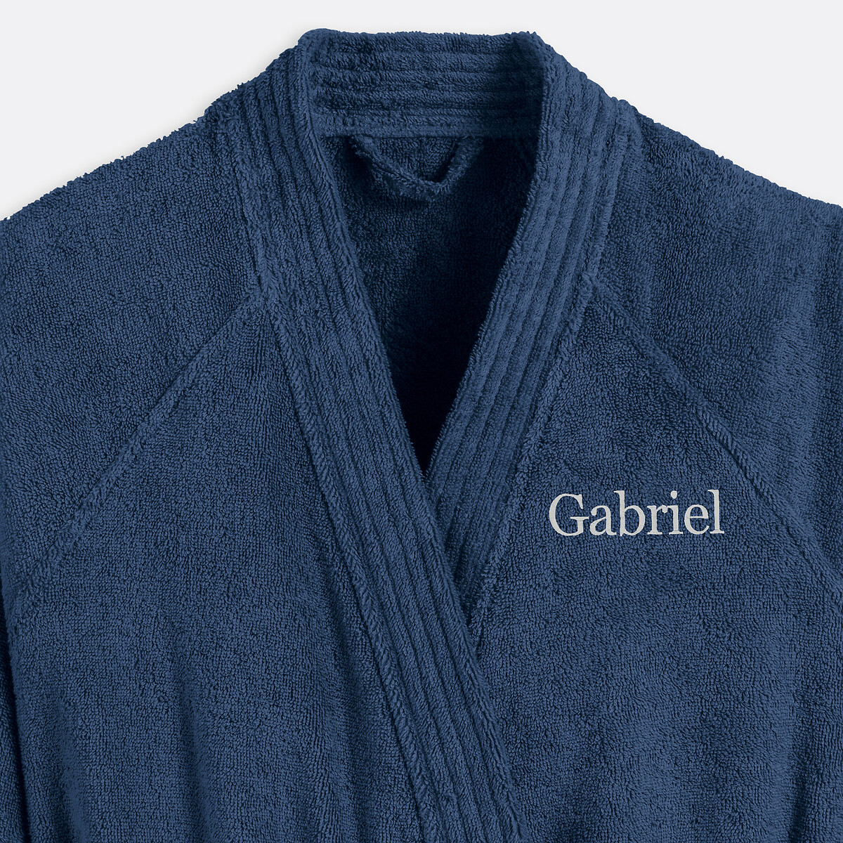 Peignoir éponge col kimono personnalisé, Haxel bleu marine, LA REDOUTE INTERIEURS