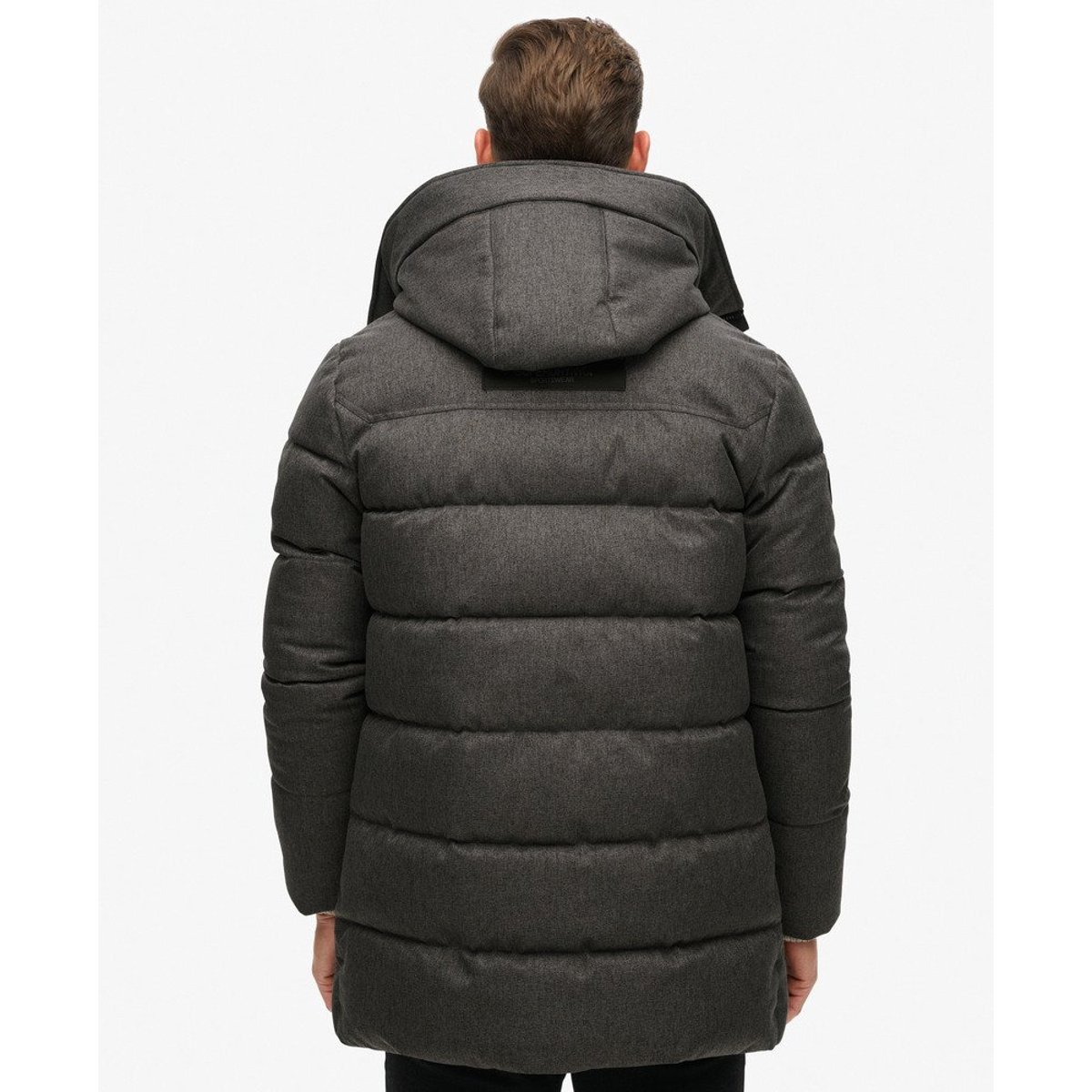 Manteau rembourré à chevrons City chevron gris, SUPERDRY