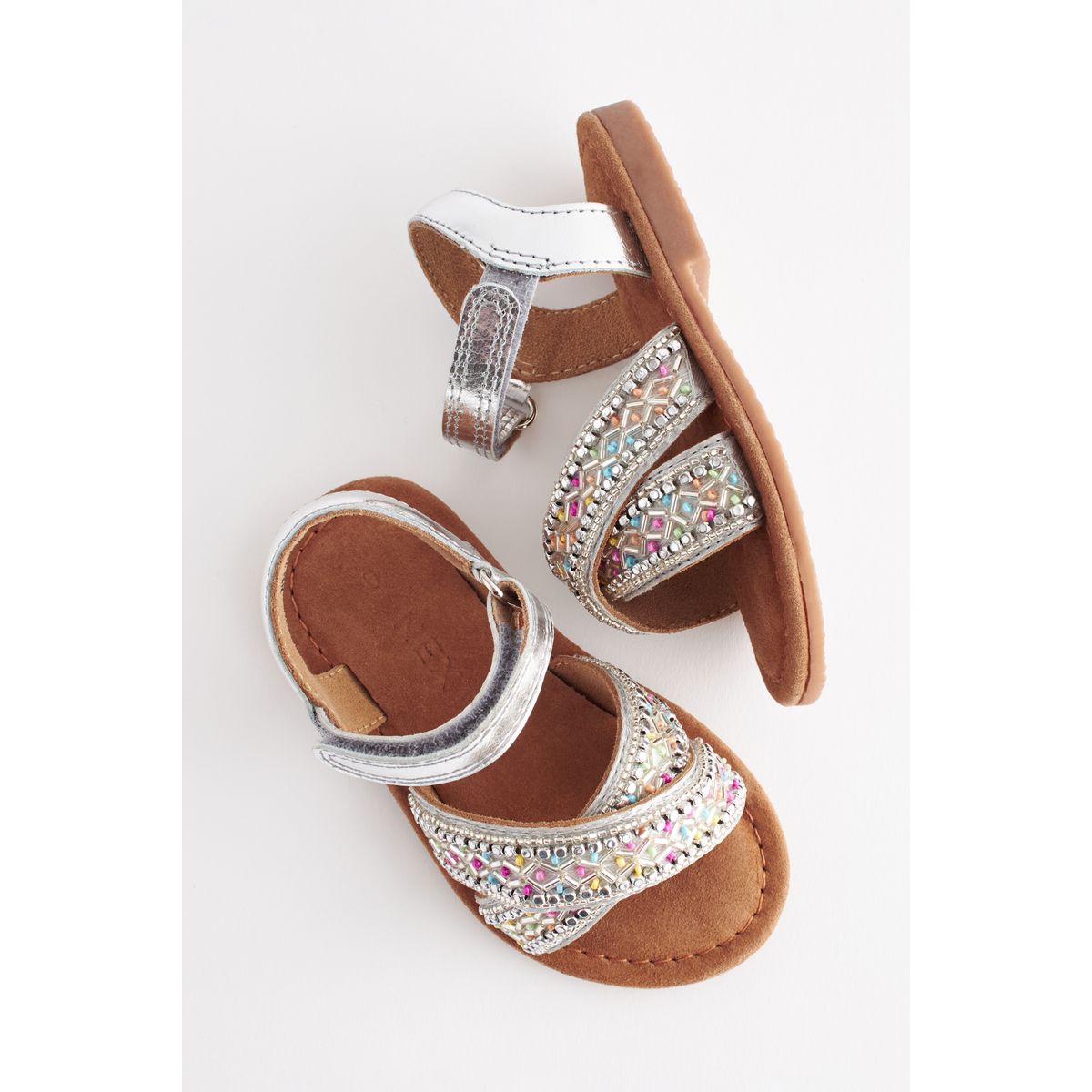 Sandales pour grandes occasions avec perles argent, NEXT