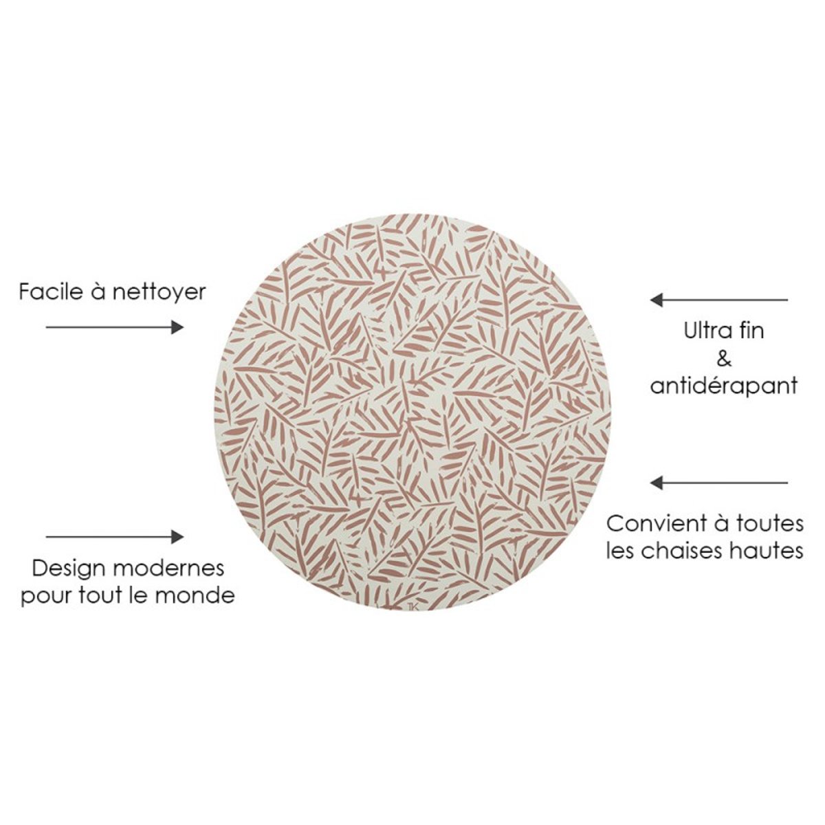 Tapis protège sol rond feuille LEAVES - SEA SHELL sea shell, TODDLEKIND