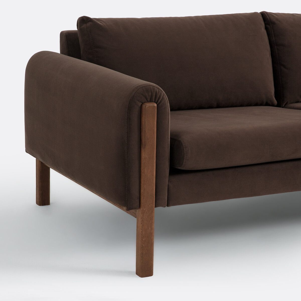 Sofá de terciopelo, 3 plazas, VINO pardo, LA REDOUTE INTERIEURS