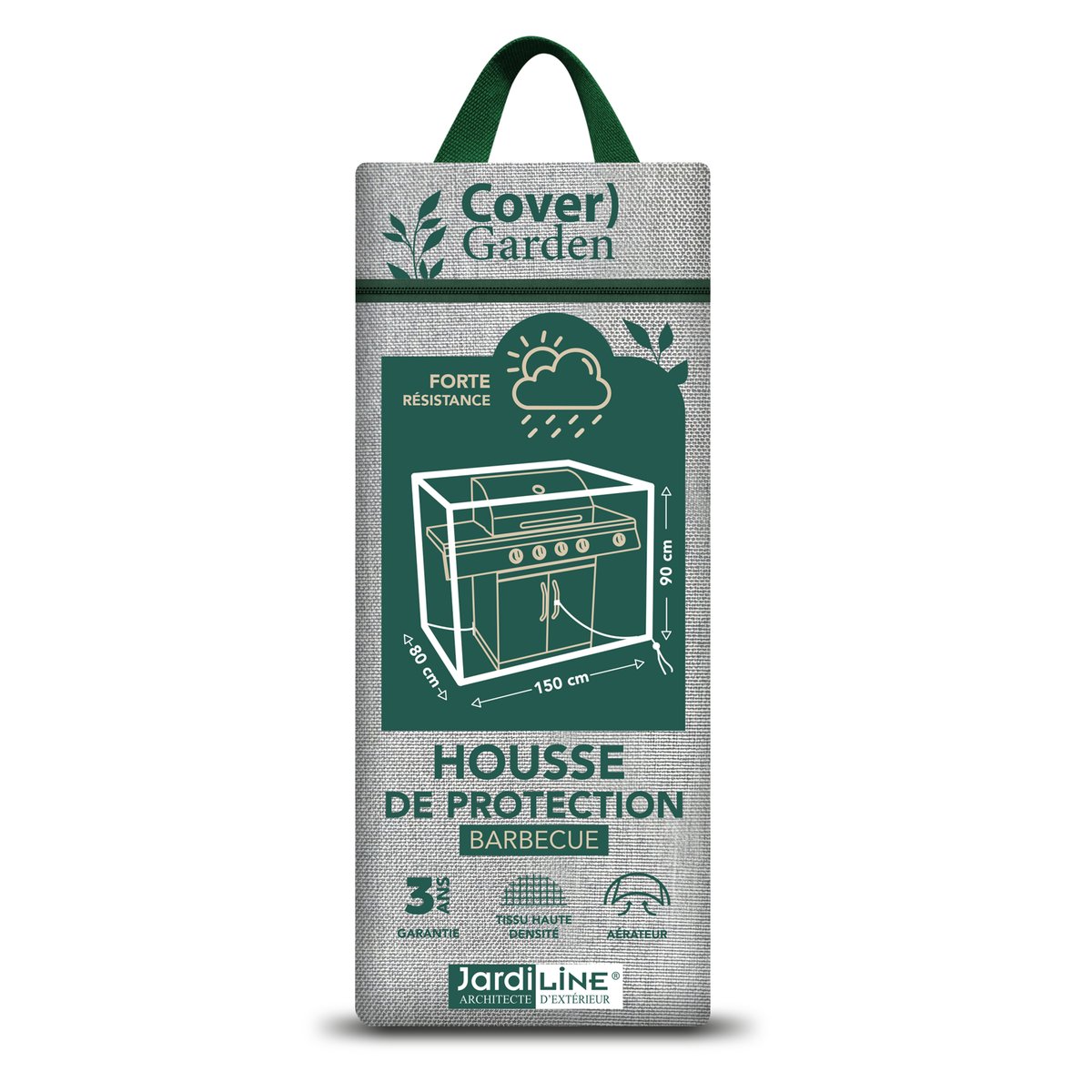 Housse de protection barbecue rectangulaire gris, HOME MAISON