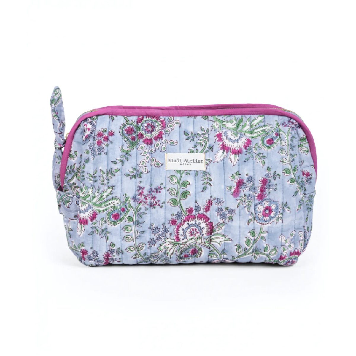 Trousse toilette imprimée CAPRI bleu nuage, BINDI ATELIER