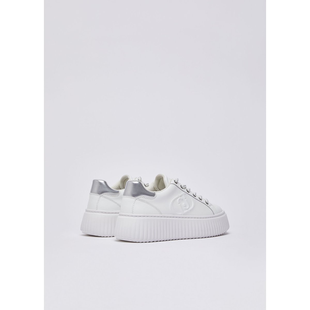 Baskets à plateforme en cuir blanc, LIU JO