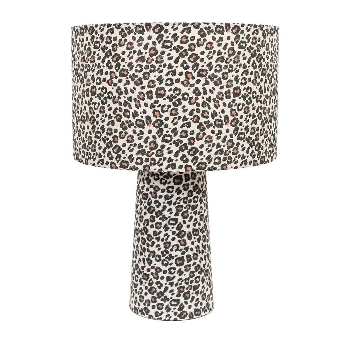 Beatrice Leopard Print Full Fabric Table Lamp natural, SO'HOME
