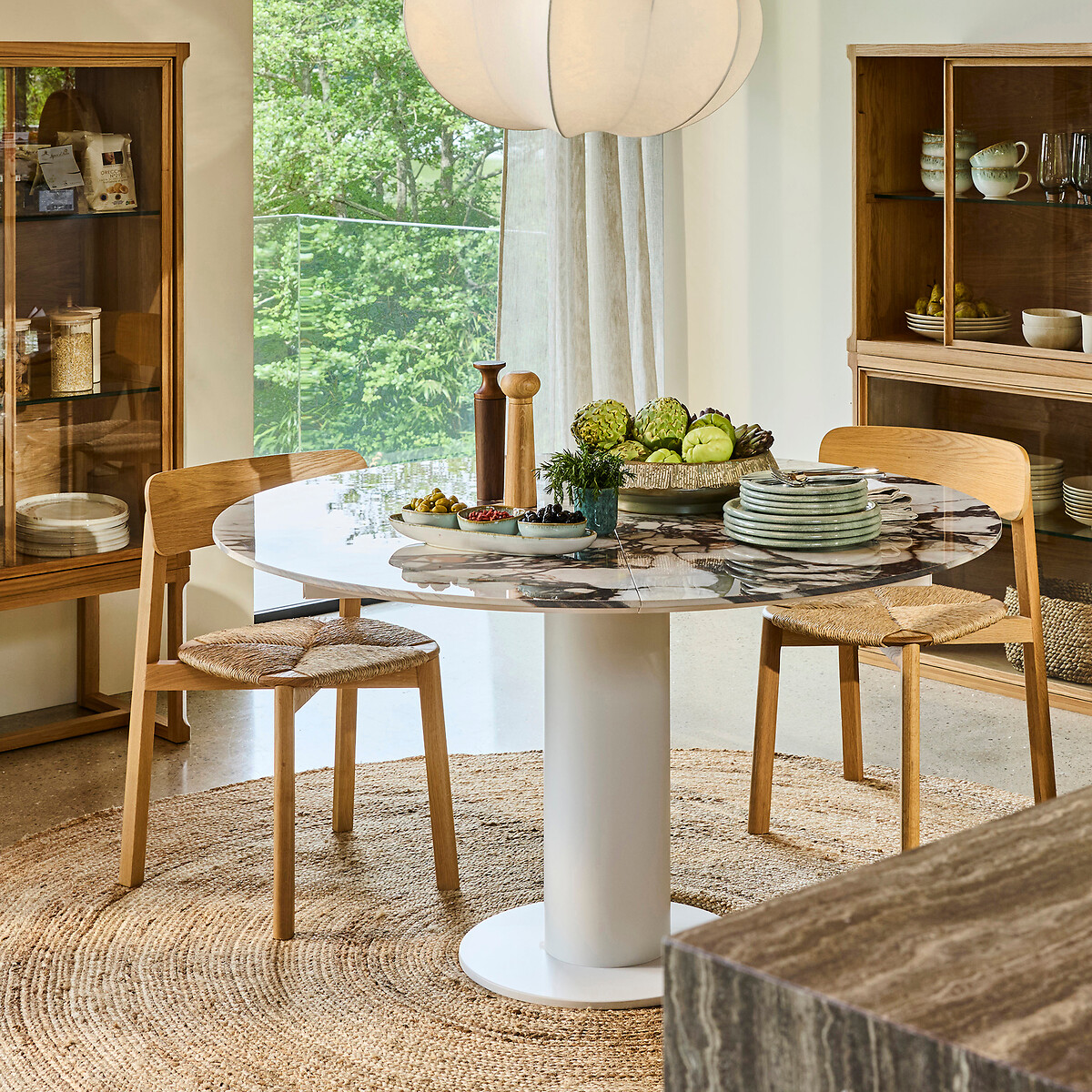 Plateau de table rond en céramique diamètre 137 cm, ROUNDO céramique marbre brique, AM.PM