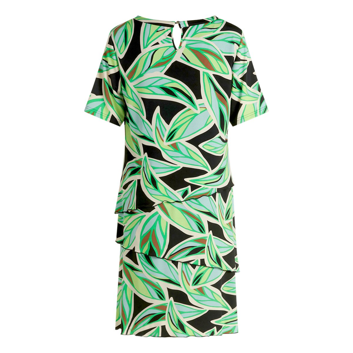 Robe à volants manches courtes green/cream, BETTY BARCLAY