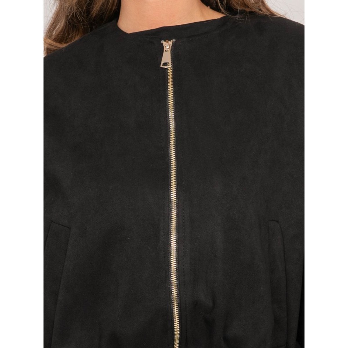 Blouson Bomber Suédine Taille élastiquée Usha noir, DONA LISA