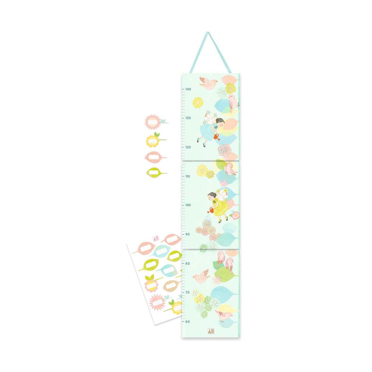 Toise avec stickers bleu, jaune, vert, DJECO