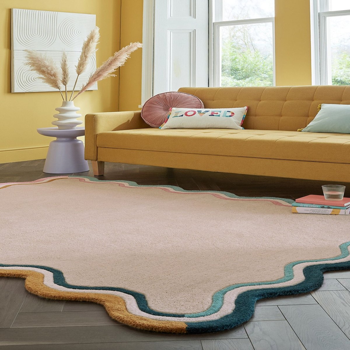 Tapis en laine LEO SCALLOP multicolore, FLAIR RUGS