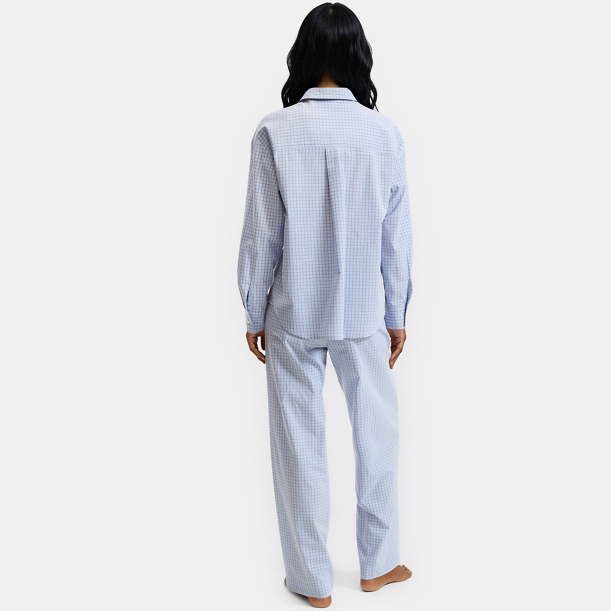 Pijama de popelín a cuadros cuadros, LA REDOUTE COLLECTIONS