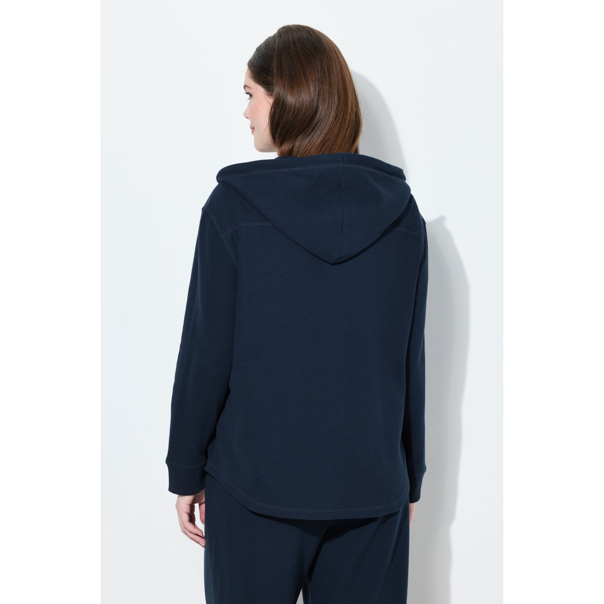 Veste à capuche en molleton de coton bio marine, ULLA POPKEN