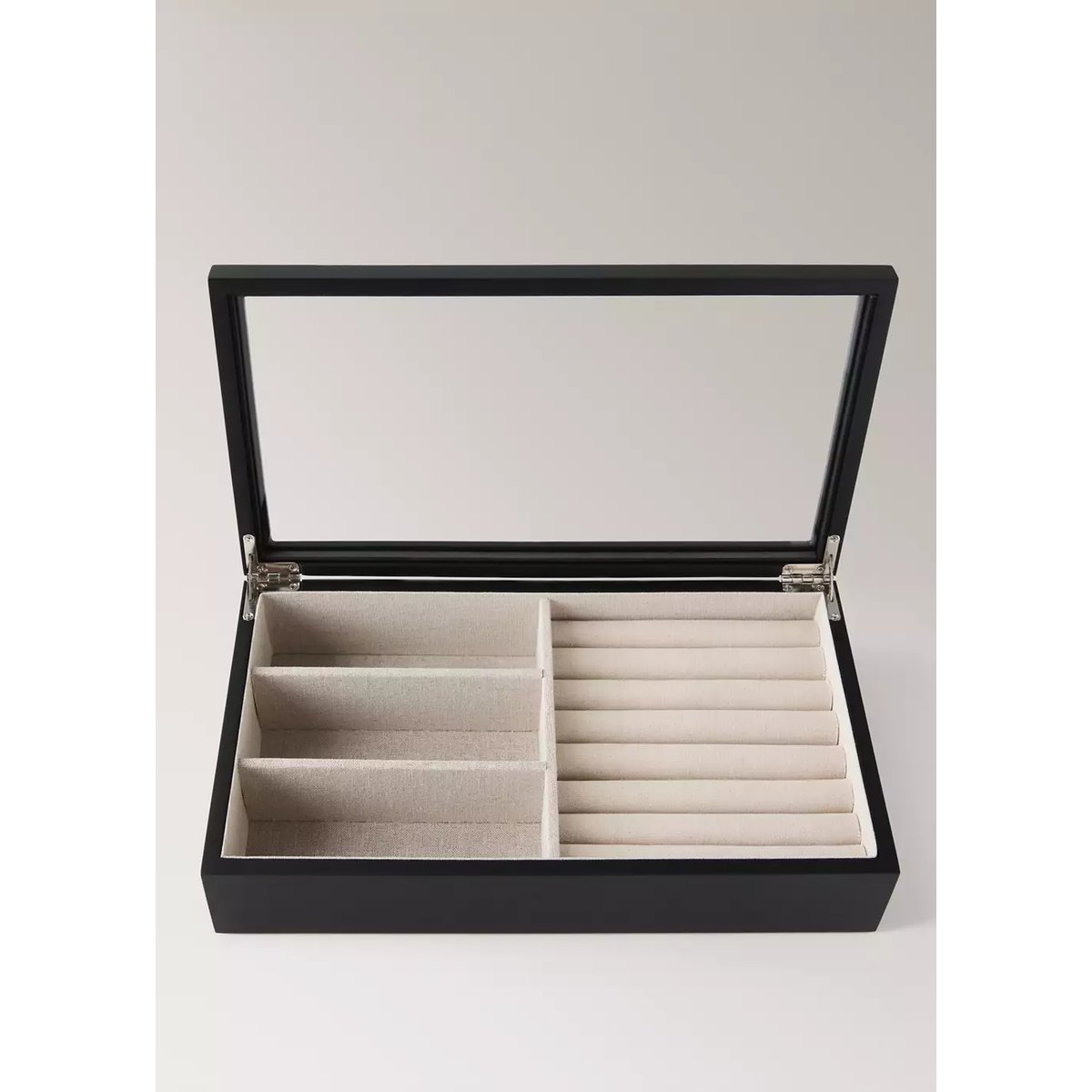 Boîte à bijoux en bois laqué noir, MANGO HOME