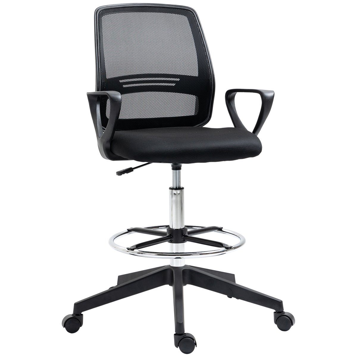Chaise de bureau pour poste de travail debout noir, HOMCOM