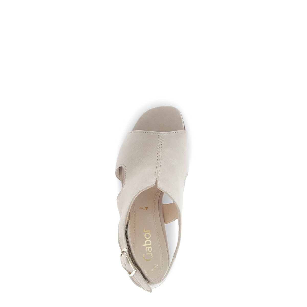 Sandales en à talon décroché beige velours, GABOR