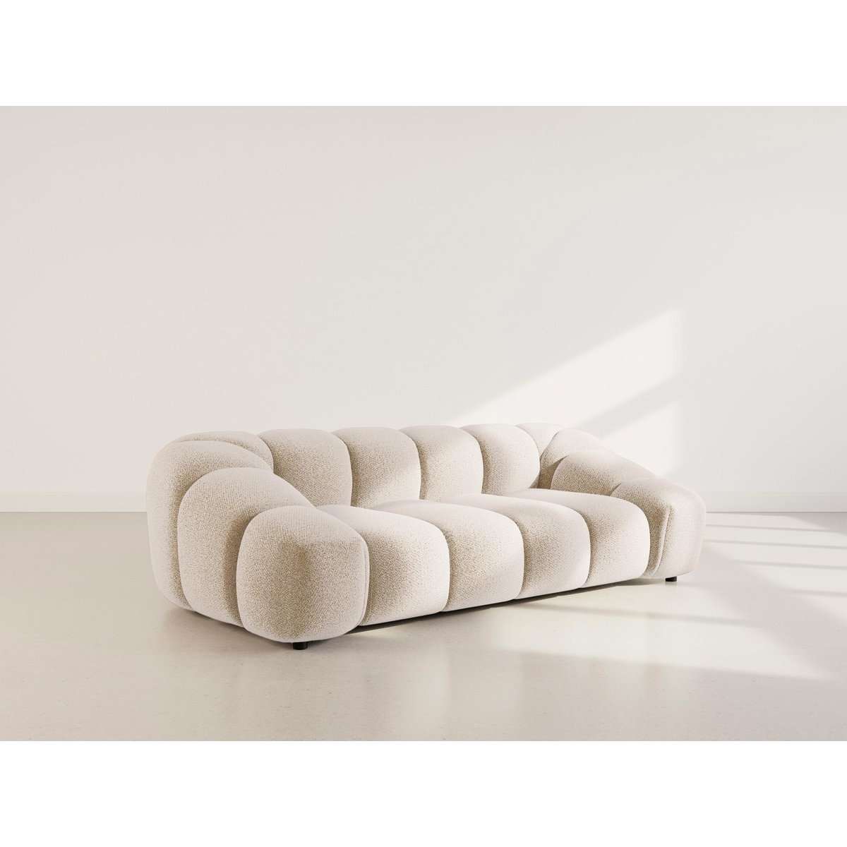 Canapé en velours texturé style contemporain, AVA beige, BEST MOBILIER
