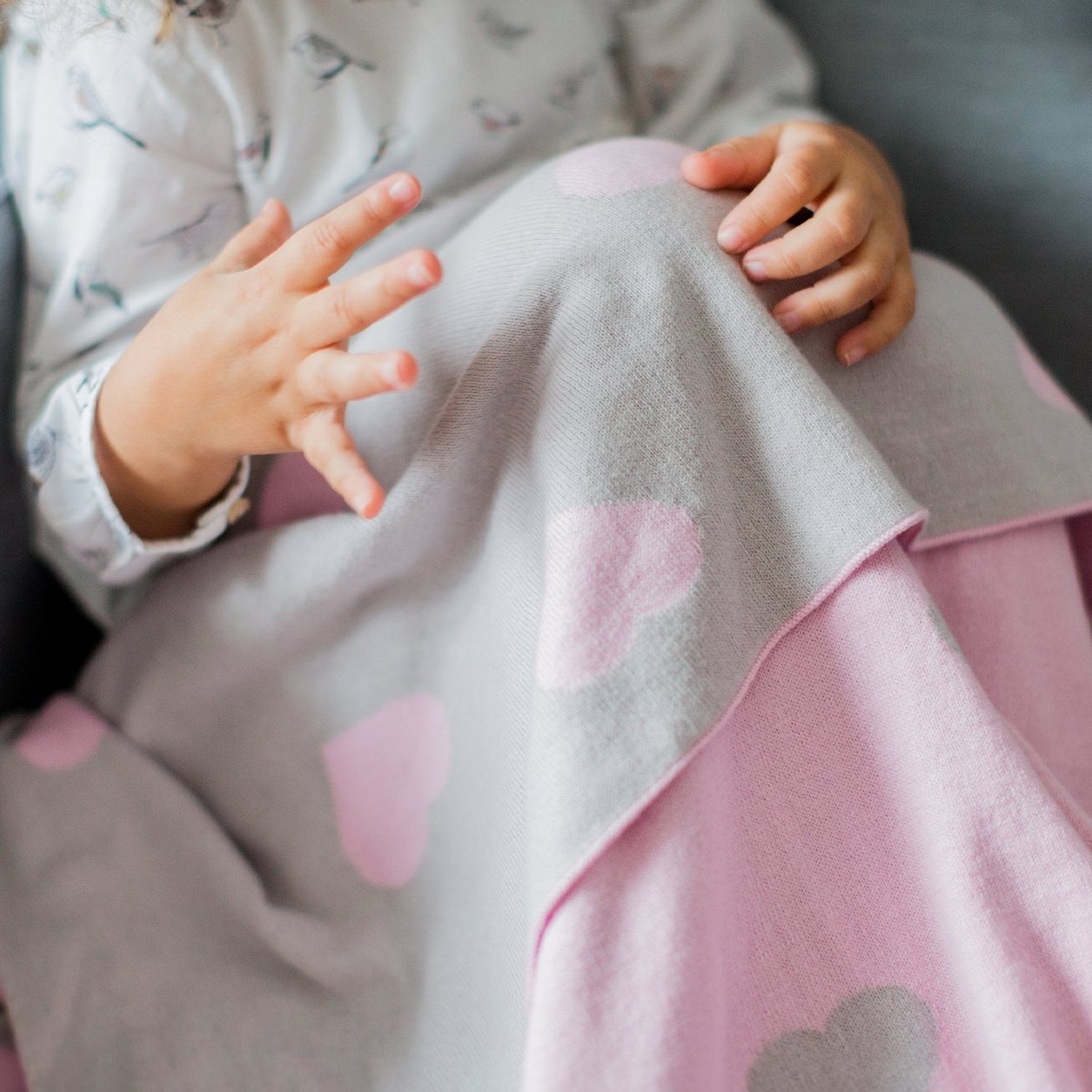 Couverture bébé tricotée rose, KINDSGUT