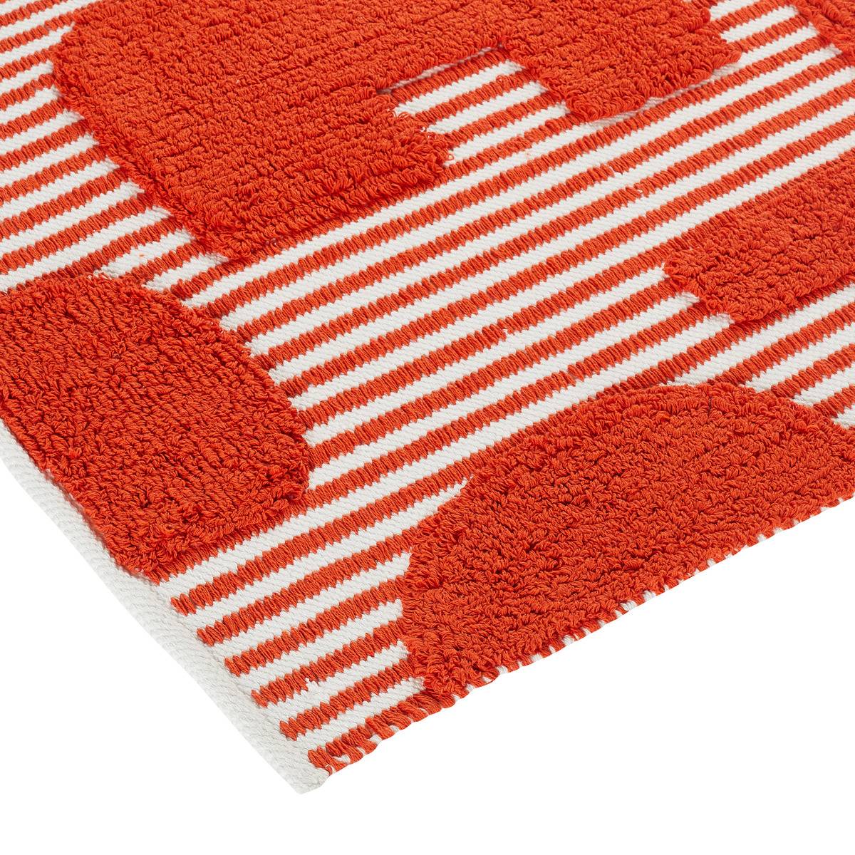 Tapis coton tufté 60x90cm POPPY orange, ATMOSPHERA