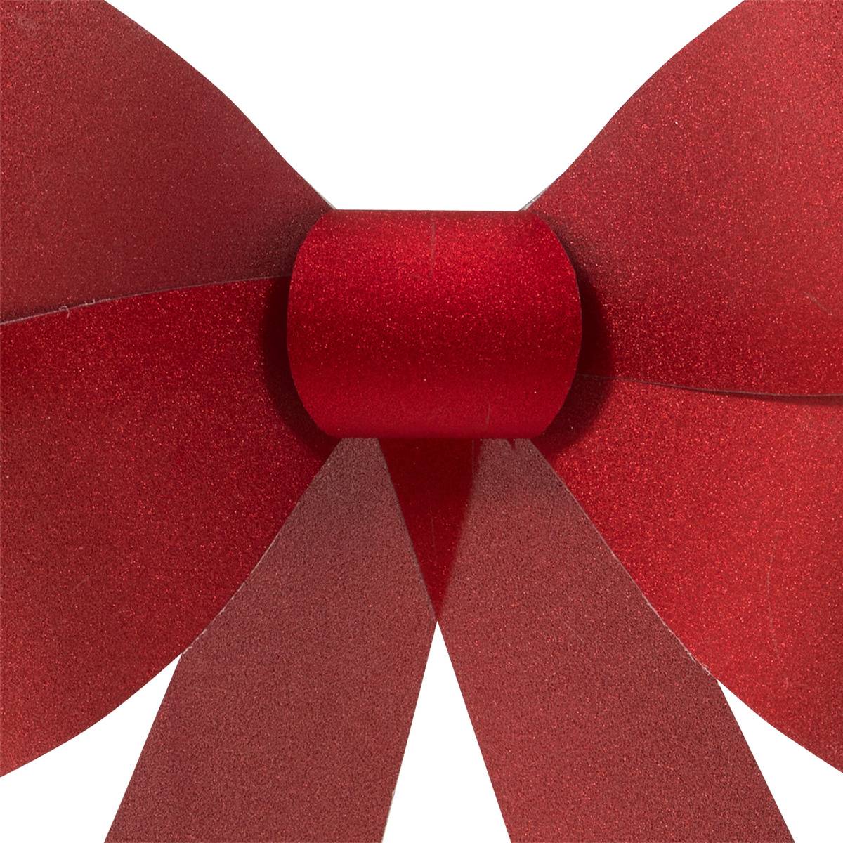 Nœud de sapin XL pailleté rouge 60 x 38 cm rouge, FEERIC LIGHTS & CHRISTMAS