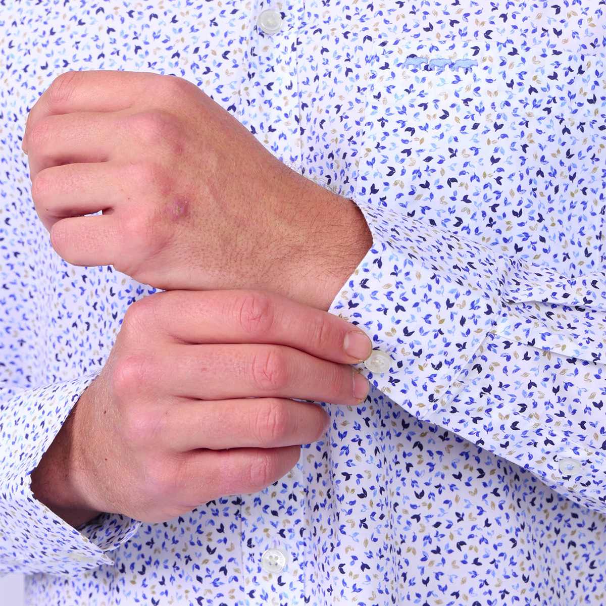 Chemise Easy Care George bleu, MISE AU GREEN