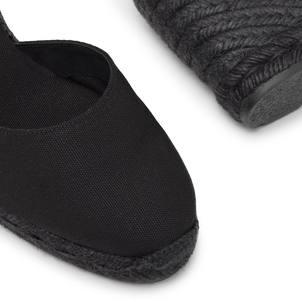 Espadrilles compensées à lacets avec plateforme tressée CARINA PLATFORM noir, CASTANER