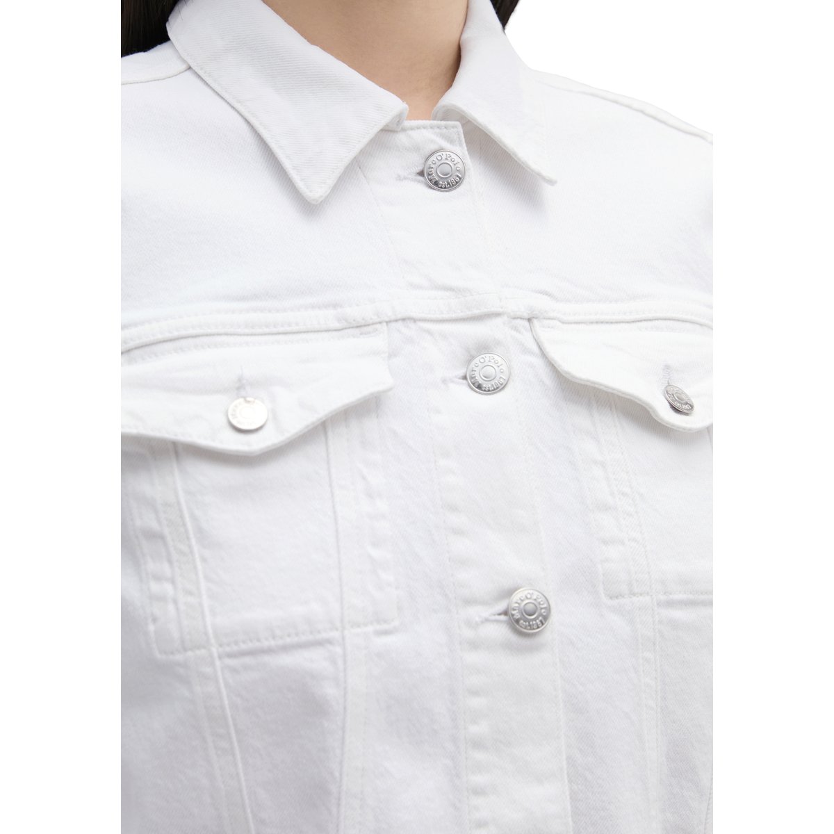 Veste en jean relaxed en mélange de coton organique blanc, MARC O'POLO