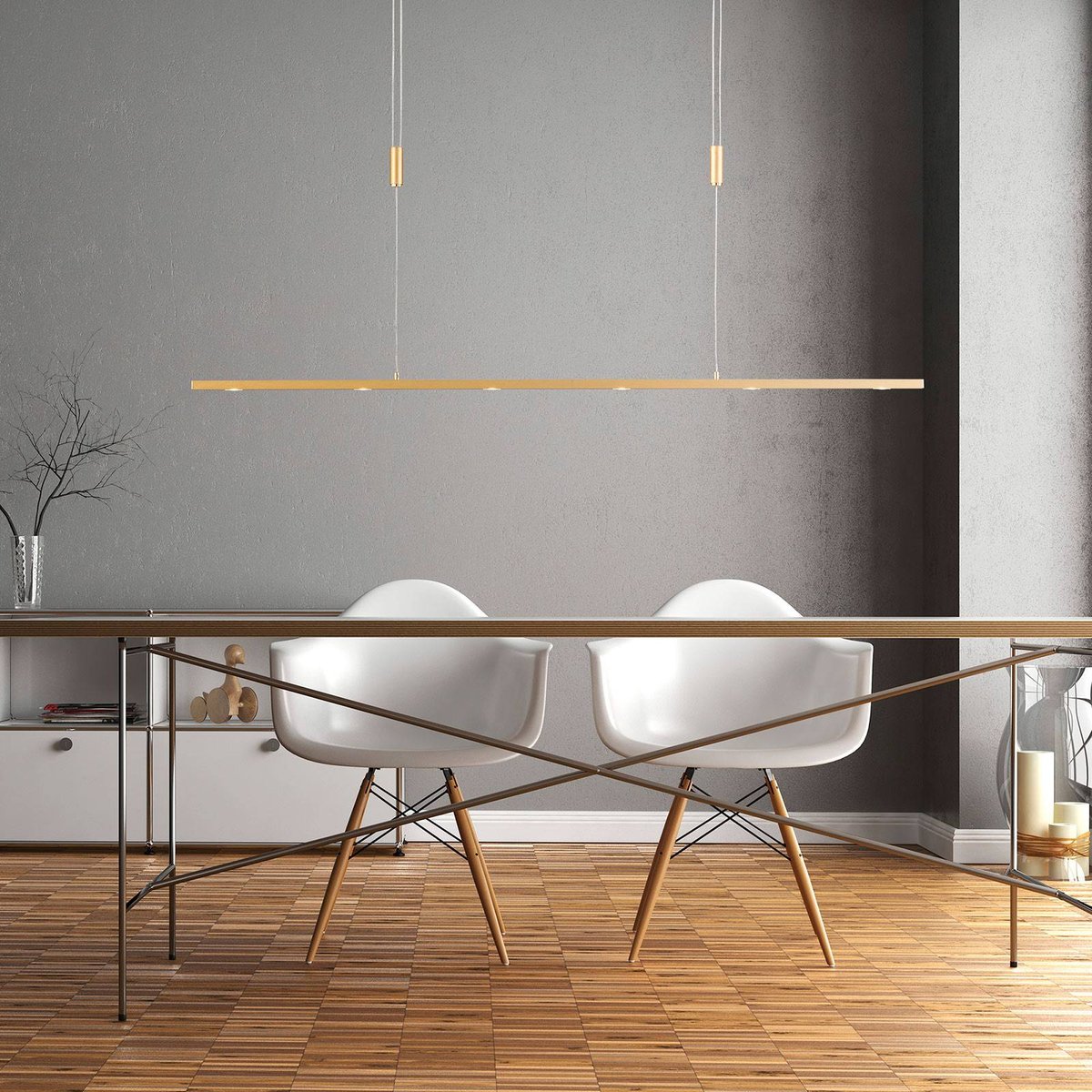 Suspension En Aluminium Moderne Led, Tolu laiton mat brossé, laiton poli, LUCANDE